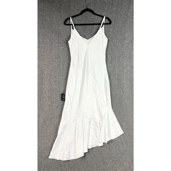 strictly romance white satin asymmetrical tiered midi dress Satin Draped Mini Dress 10 / Silk White